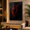 Majestic Neon Lion Profile – Vibrant Spectrum Wild Animal Wall Art Blockout Print