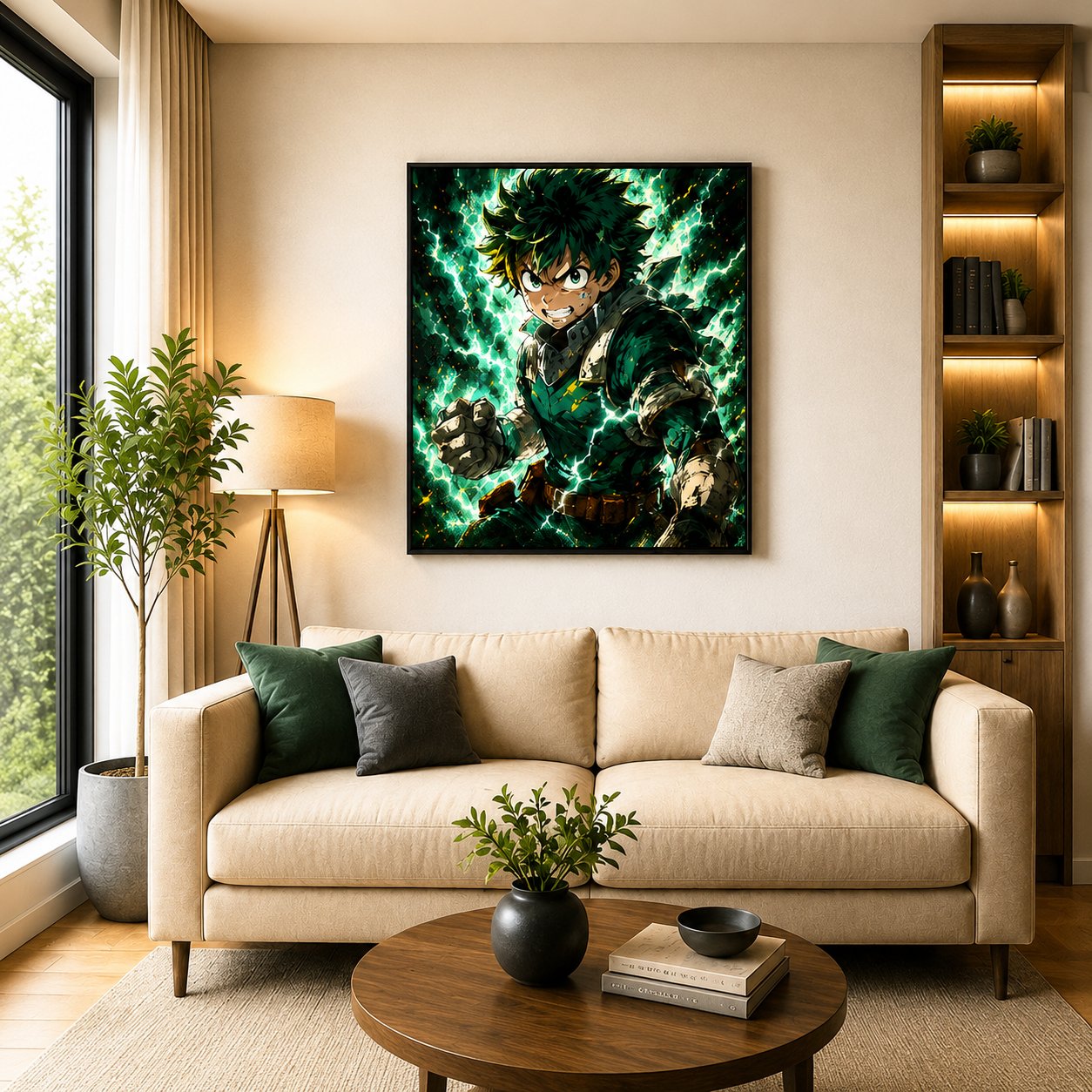 My Hero Academia Deku Wall Art – Izuku Midoriya One For All Lightning Canvas Print
