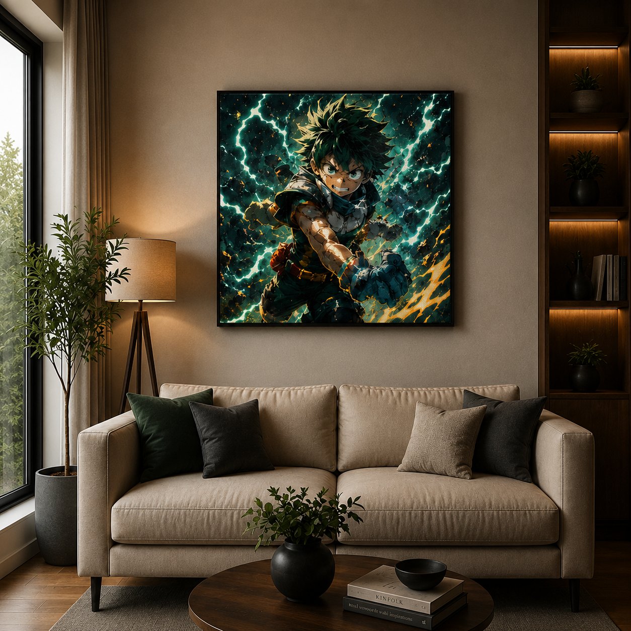 My Hero Academia Deku Wall Art – Izuku Midoriya One For All Lightning Canvas Print