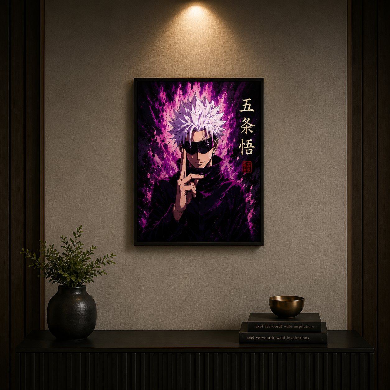 Jujutsu Kaisen Gojo Wall Art – Unlimited Void Cursed Energy Purple Canvas Print