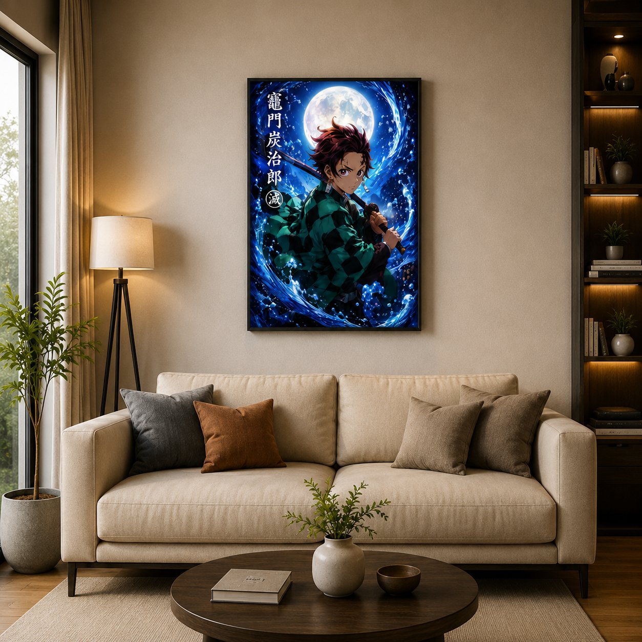 Water Breathing Slayer Canvas Art – Tanjiro Kamado Anime Wall Décor