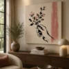 Minimalist Hand & Cherry Blossom Canvas Art – Organic Modern Print