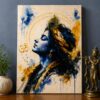 Divine Serenity of Krishna – Spiritual Watercolor Canvas Art