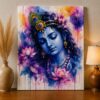 The Blossoming of Grace – Krishna Watercolor Portrait