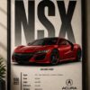 Acura NSX Hybrid Supercar Wall Art – Curva Red JDM Performance Canvas Print
