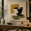 Minimalist Ceramic Bowl Abstract Art – Modern Japandi Brushstroke Print