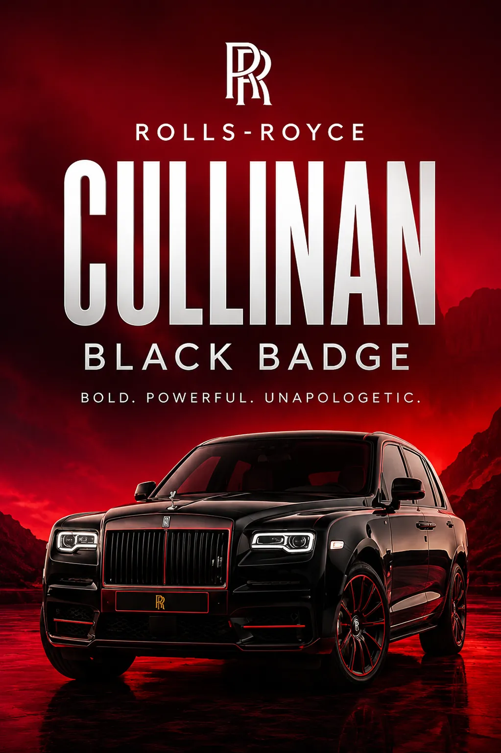 Rolls-Royce Cullinan Black Badge Canvas Poster – Bold Powerful Unapologetic Luxury SUV Wall Art - Image 2