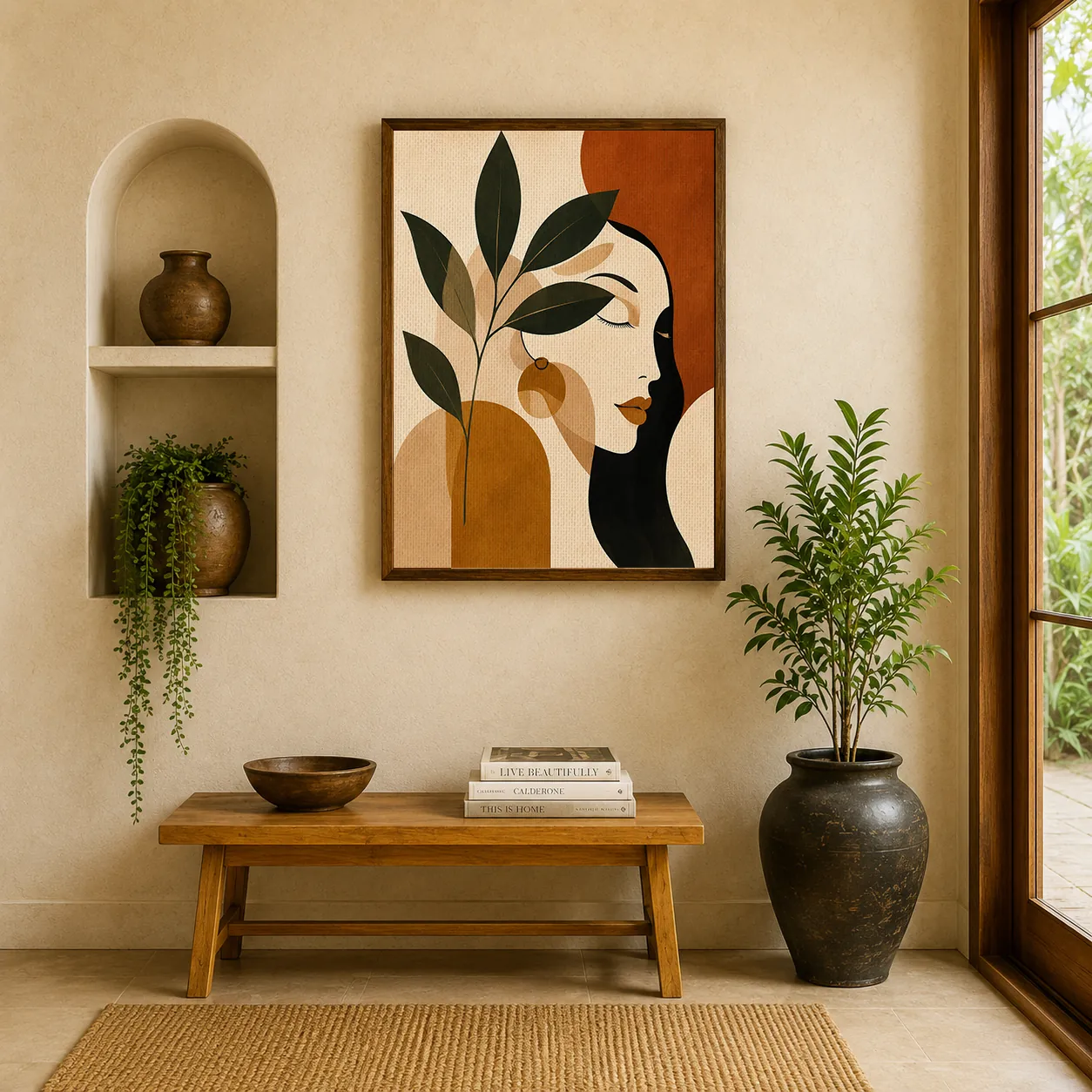 Earth Goddess – Modern Mid-Century Feminine Silhouette Wall Art