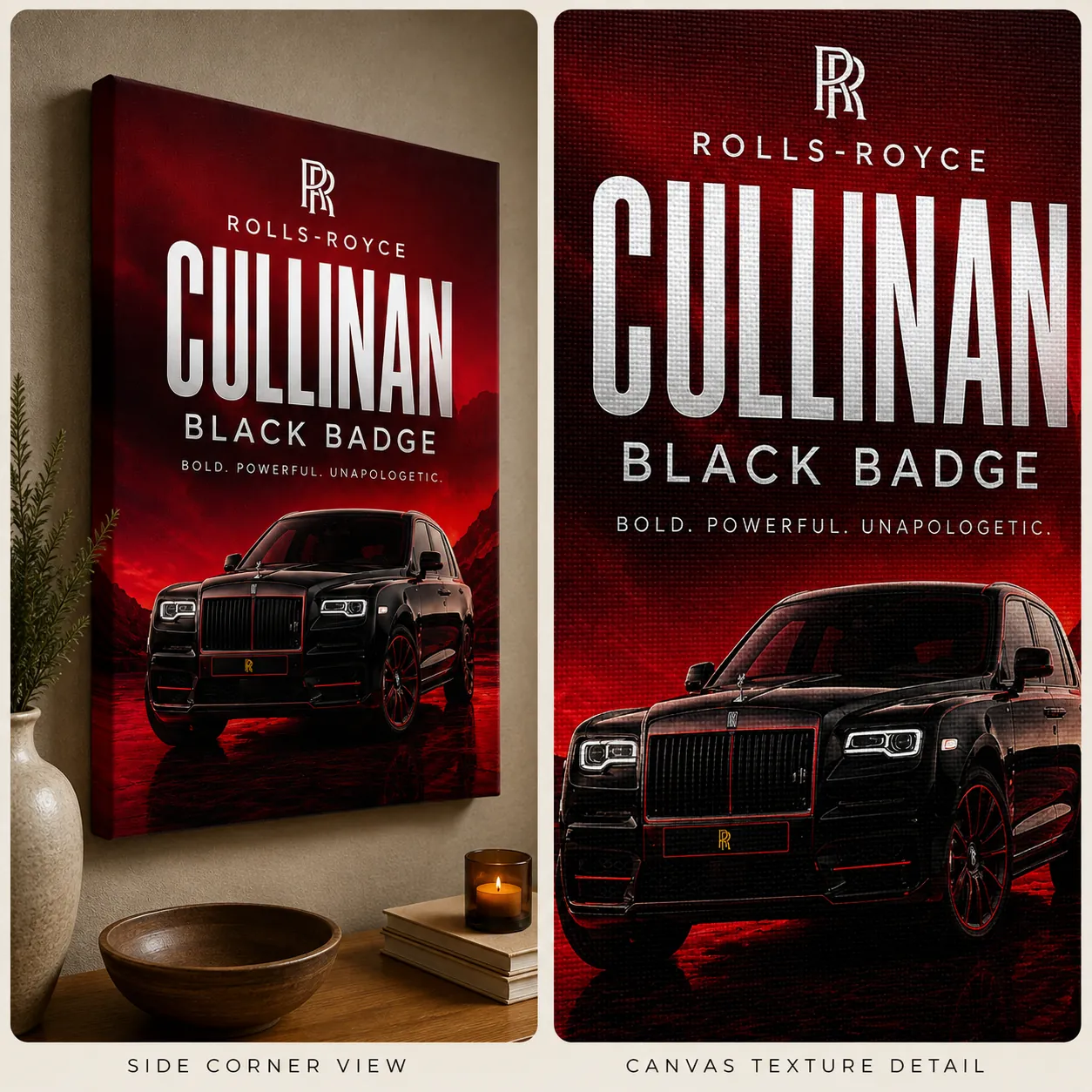 Rolls-Royce Cullinan Black Badge Canvas Poster – Bold Powerful Unapologetic Luxury SUV Wall Art - Image 4