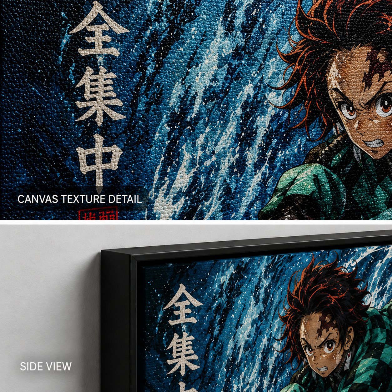 Demon Slayer Tanjiro Anime Wall Art – Water Breathing Torrent Canvas Print - Image 4