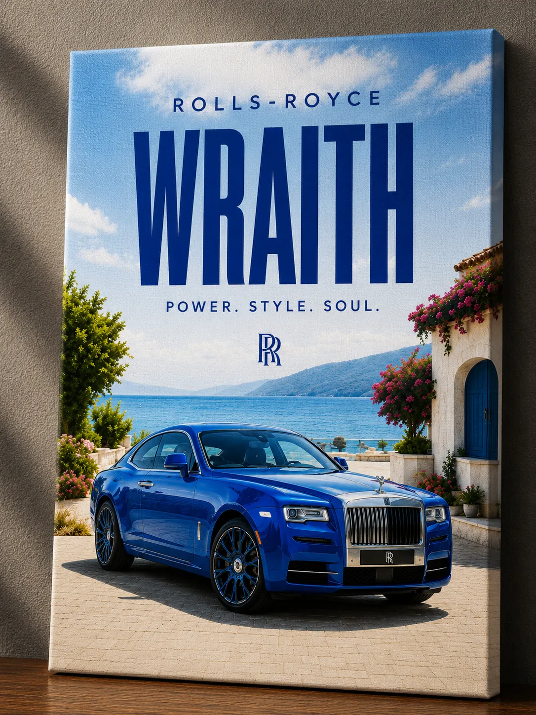 Rolls-Royce Wraith Canvas Poster – Power Style Soul Luxury Coupe Mediterranean Coast Wall Art