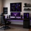 Kawasaki Ninja ZX-10R Motorcycle Wall Art – Cyberpunk Purple Sportbike Canvas Print