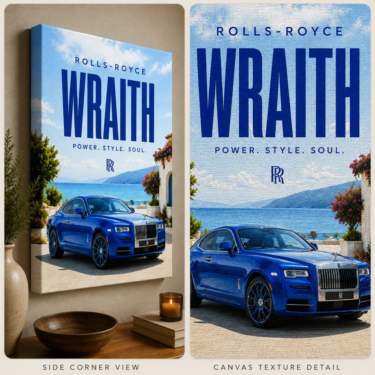 Rolls-Royce Wraith Canvas Poster – Power Style Soul Luxury Coupe Mediterranean Coast Wall Art - Image 4