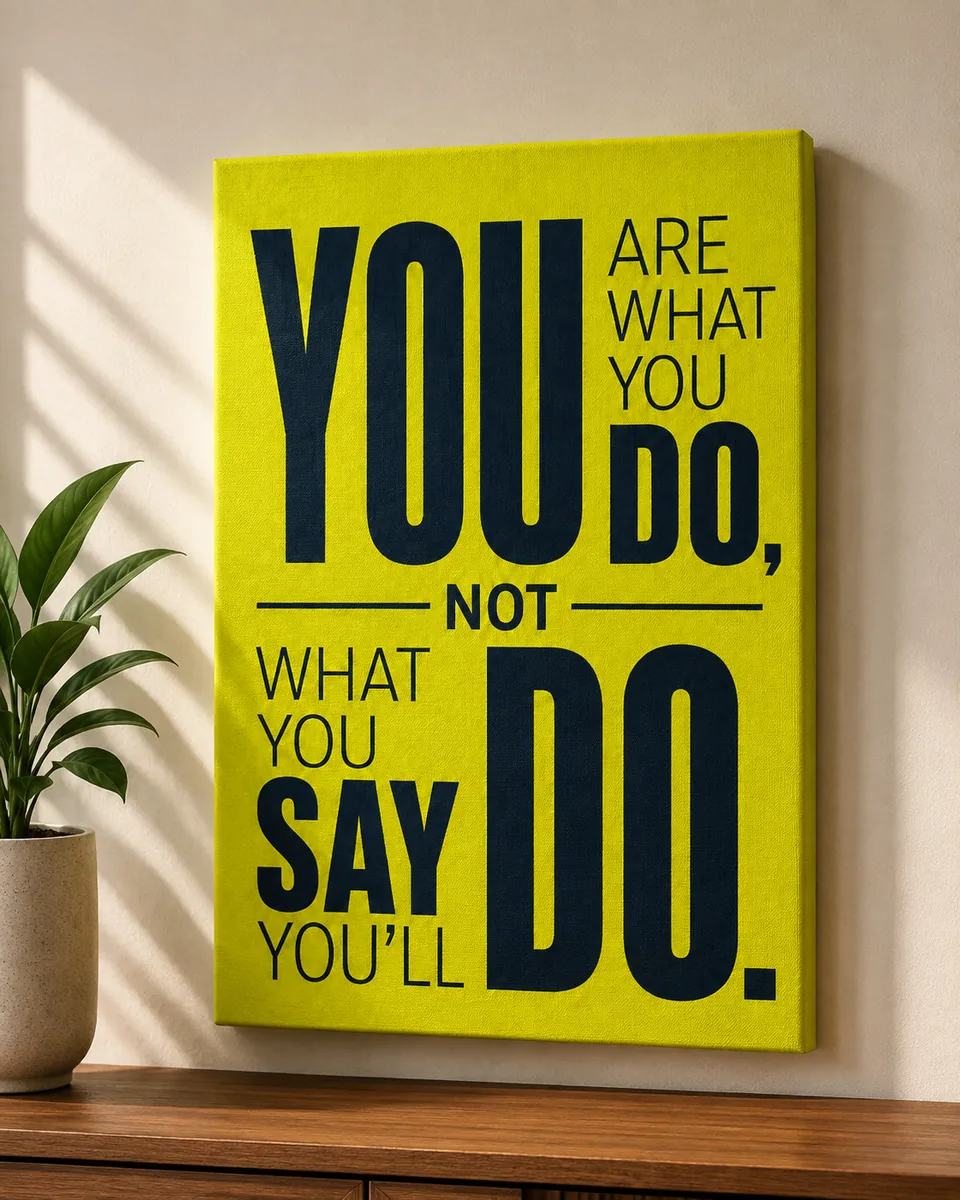 Modern Motivational Typography Canvas Print – "You Are What You Do" - Image 3