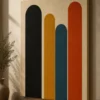 Bauhaus Abstract Geometric Arch Pillars Canvas Print - Mid-Century Modern Color Block Wall Art