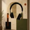Bauhaus Abstract Headphones Music Canvas Print - Mid-Century Modern Audio Wall Art