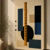 Bauhaus Abstract Flute Musical Instrument Canvas Print - Mid-Century Modern Minimalist Wall Art