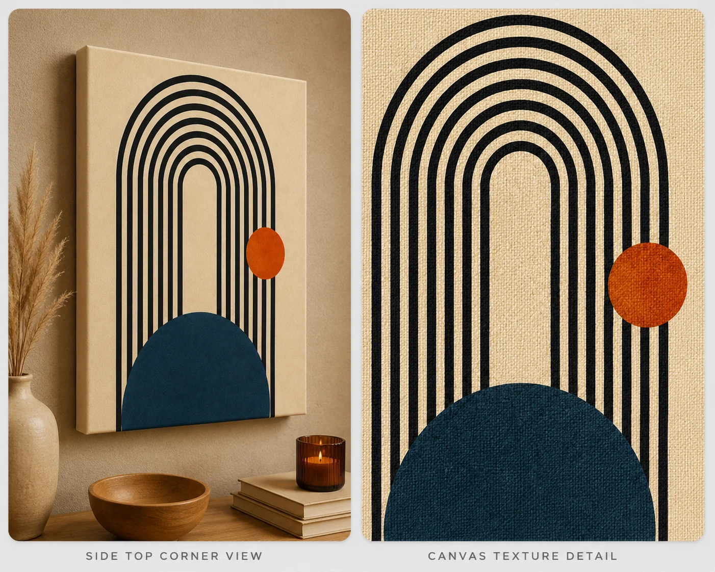 Bauhaus Abstract Geometric Arch Canvas Print - Mid-Century Modern Minimalist Wall Art - Image 3