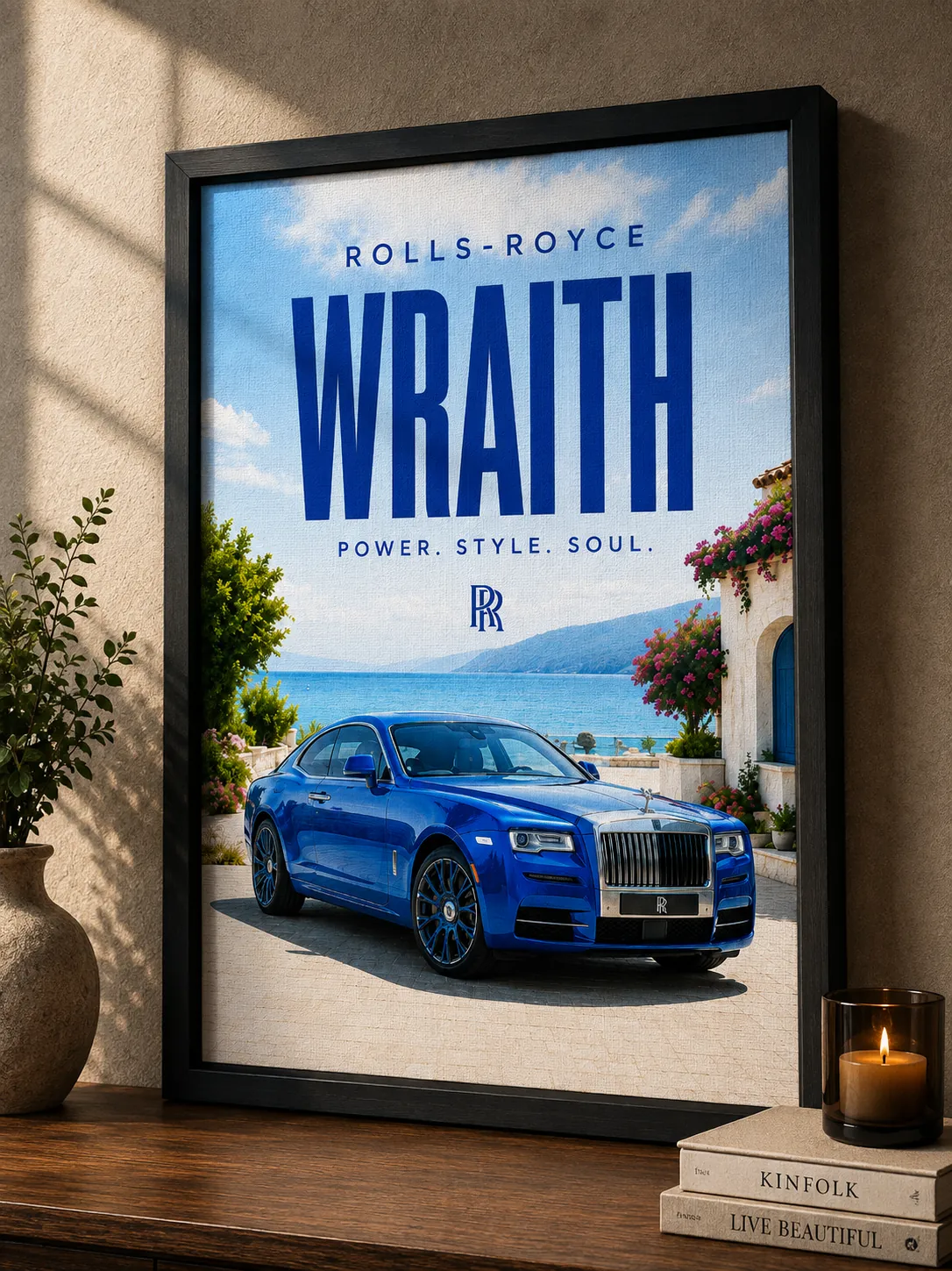 Rolls-Royce Wraith Canvas Poster – Power Style Soul Luxury Coupe Mediterranean Coast Wall Art - Image 3